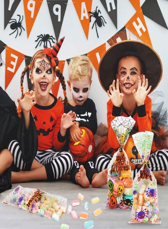STEFORD Halloween Cellophane Bags,200PCS Clear Candy Cookie Treat Bags with 400 Piece Twist Ties for Halloween Party Favor Supplies - Image 4